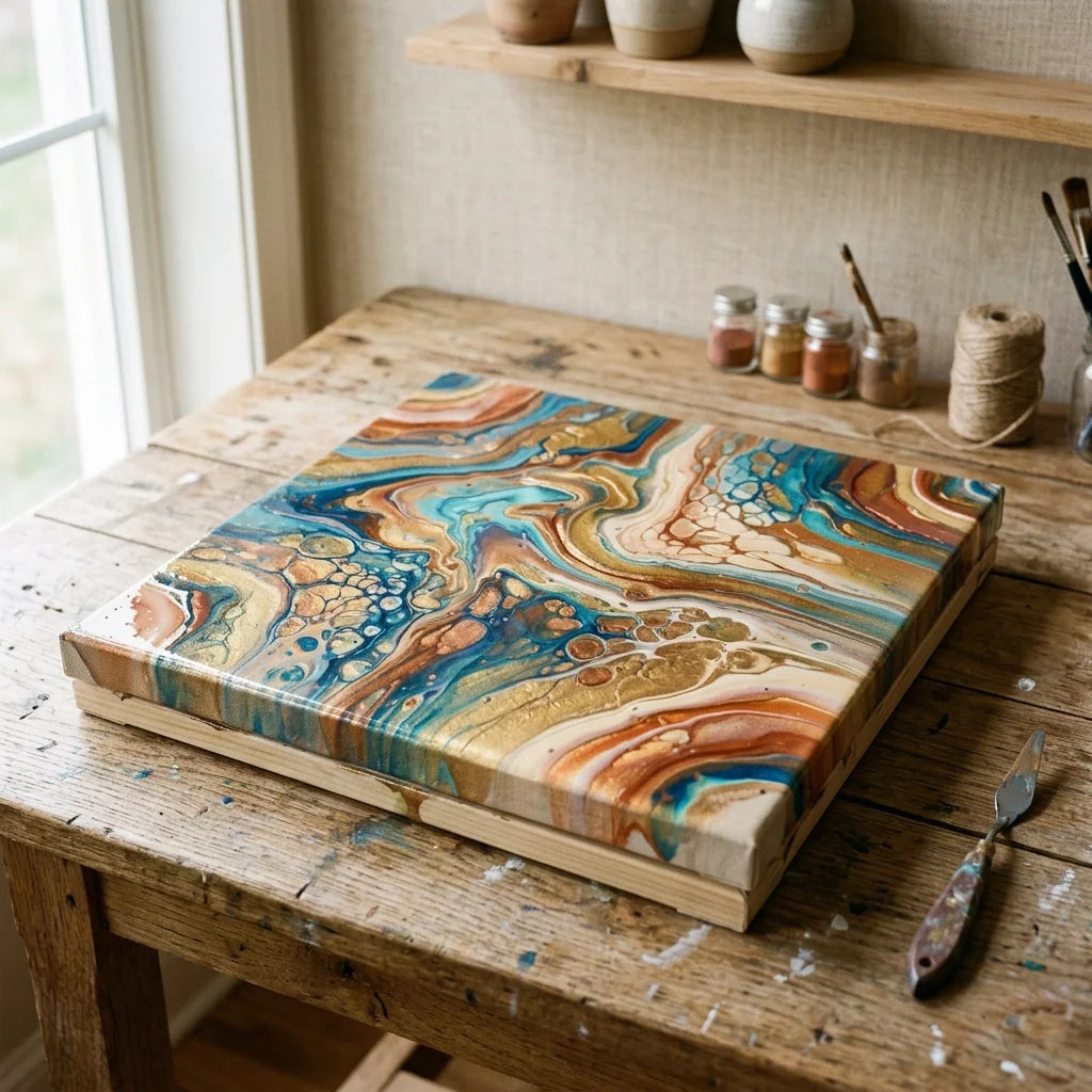 Fluid art obraz schne naplocho