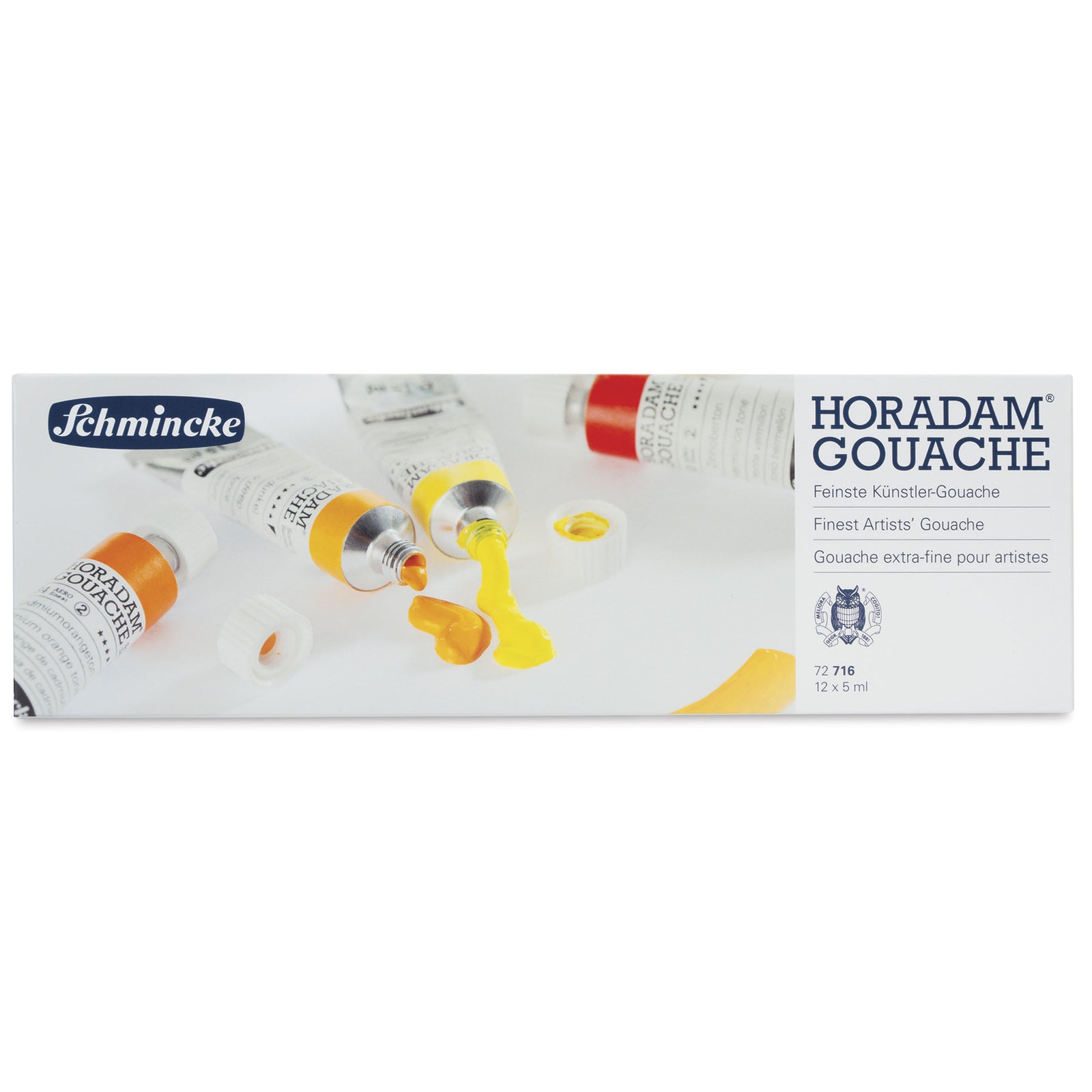 Kvašové barvy Schmincke HORADAM v kovovém setu, 12 x 5 ml