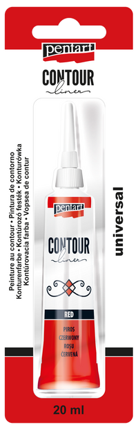 Konturovací barva PENTART - 20 ml – red