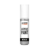 Akrylová barva metalická - 20 ml – rococo silver