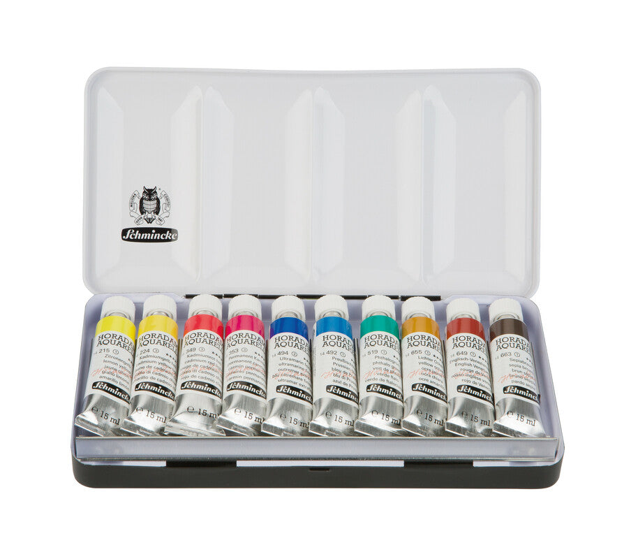 Kovový set akvarelových barev Schmincke HORADAM 10 x 15 ml