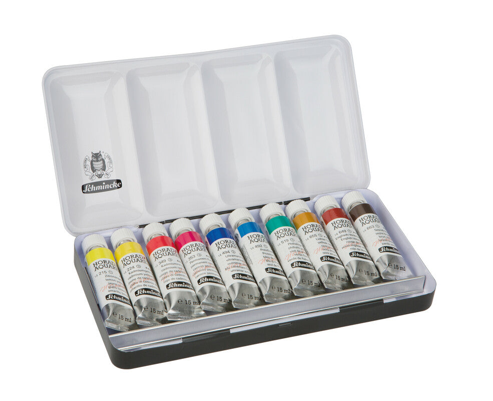 Kovový set akvarelových barev Schmincke HORADAM 10 x 15 ml