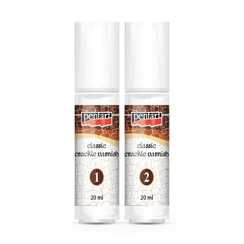 Krakelovací lak Pentart klasický, dvoukrokový, 20 ml sada