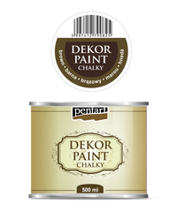 Dekorační křídová barva Chalky Pentart 500 ml – brown