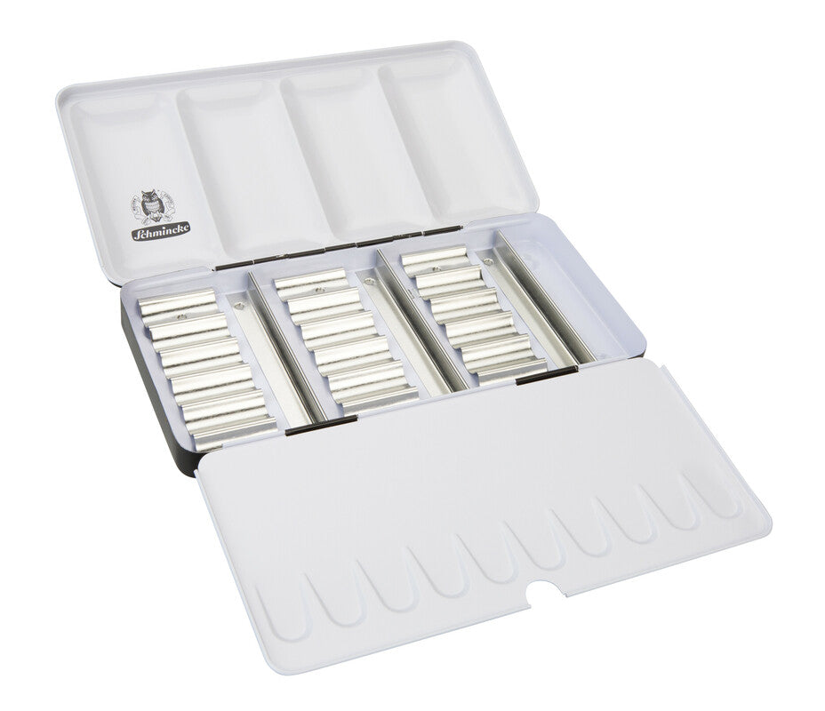 Prázdná kovová kazeta Schmincke na 18 x 5 ml tub