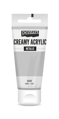 creamy acrylic metallic 60 ml – stříbrná