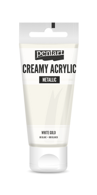 creamy acrylic metallic 60 ml – bílé zlato