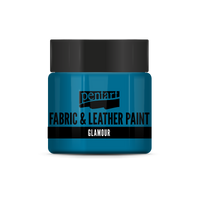 glamour fabric & leather paint 50 ml – stříbřitě modrá