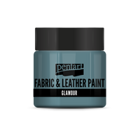 glamour fabric & leather paint 50 ml – stříbřitě tyrkysová