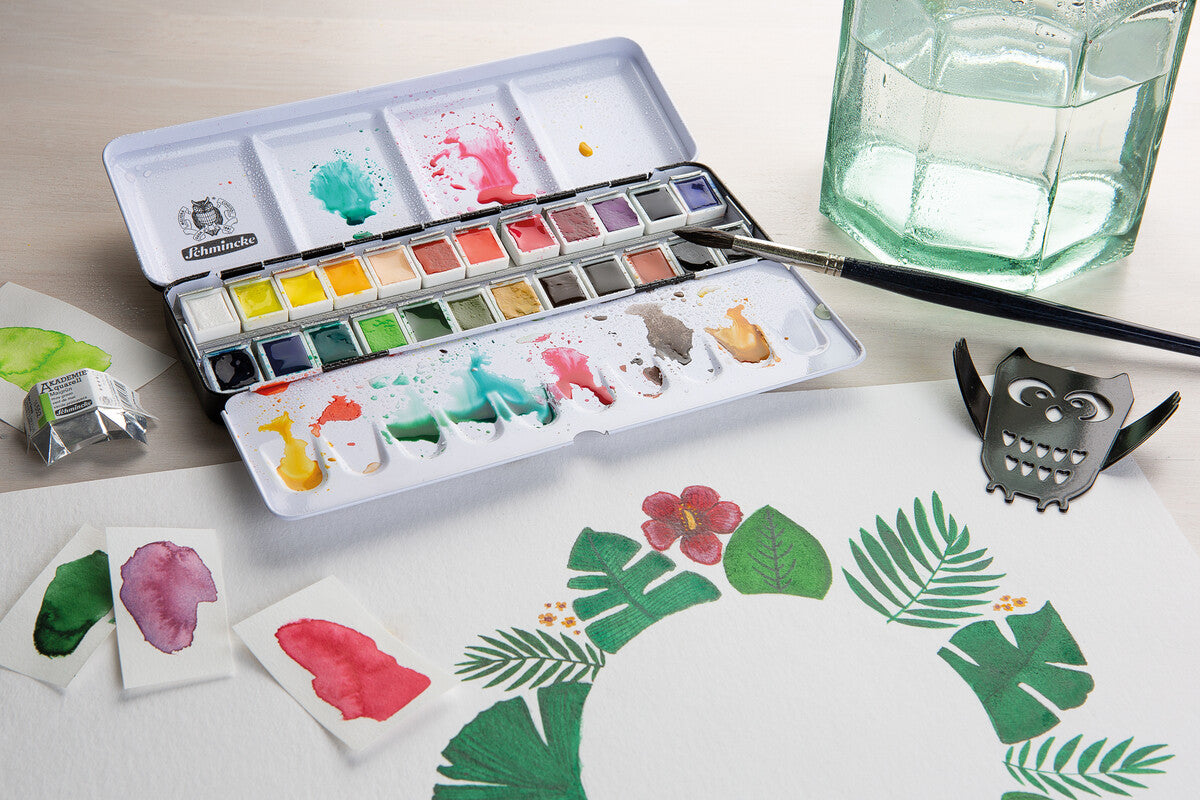Schmincke AKADEMIE Aquarell prázdná kovová kazeta na akvarel, 24 x 1/2 pánviček