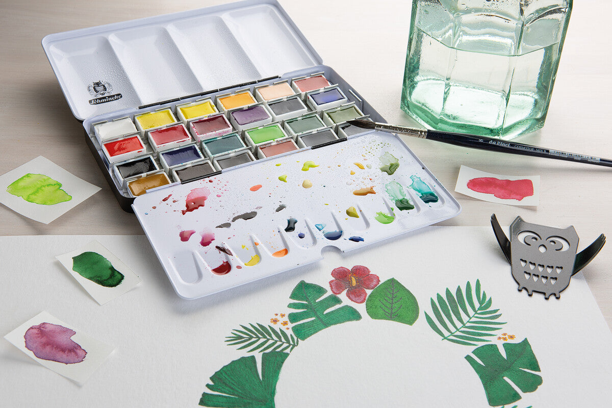 Schmincke AKADEMIE Aquarell prázdná kovová kazeta na akvarel, 24 x celá pánvička