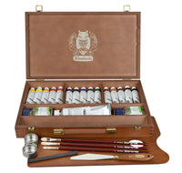Schmincke MUSSINI dřevěný box s barvami 15 x 35 ml a bílou 150 ml