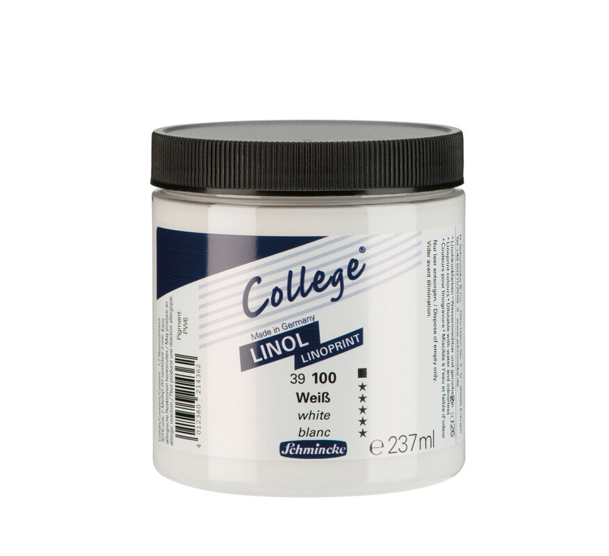 Barva na linoryt Schmincke College Linol 237 ml – 100 Bílá