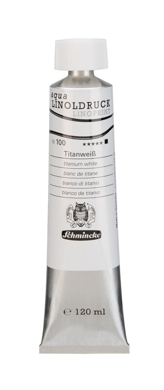 Barvy na linoryt Schmincke aqua-LINOPRINT 120 ml – 100 Titanová bílá