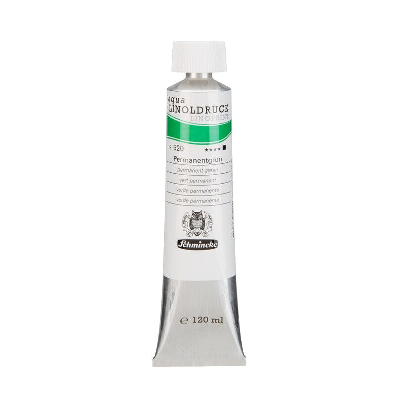 Barvy na linoryt Schmincke aqua-LINOPRINT 120 ml – 520 Permanentní zelená