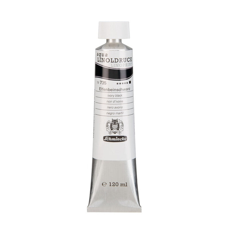 Barvy na linoryt Schmincke aqua-LINOPRINT 120 ml – 735 Slonovinová černá