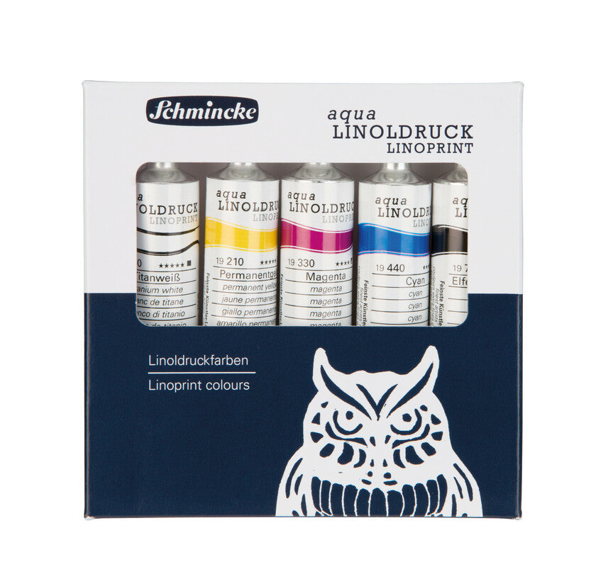 Sada linorytových barev Schmincke aqua-LINOPRINT, 5 x 20 ml
