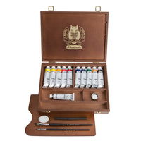 Dřevěný box s olejovými barvami Schmincke NORMA Professional 11 x 35 ml + příslušenství