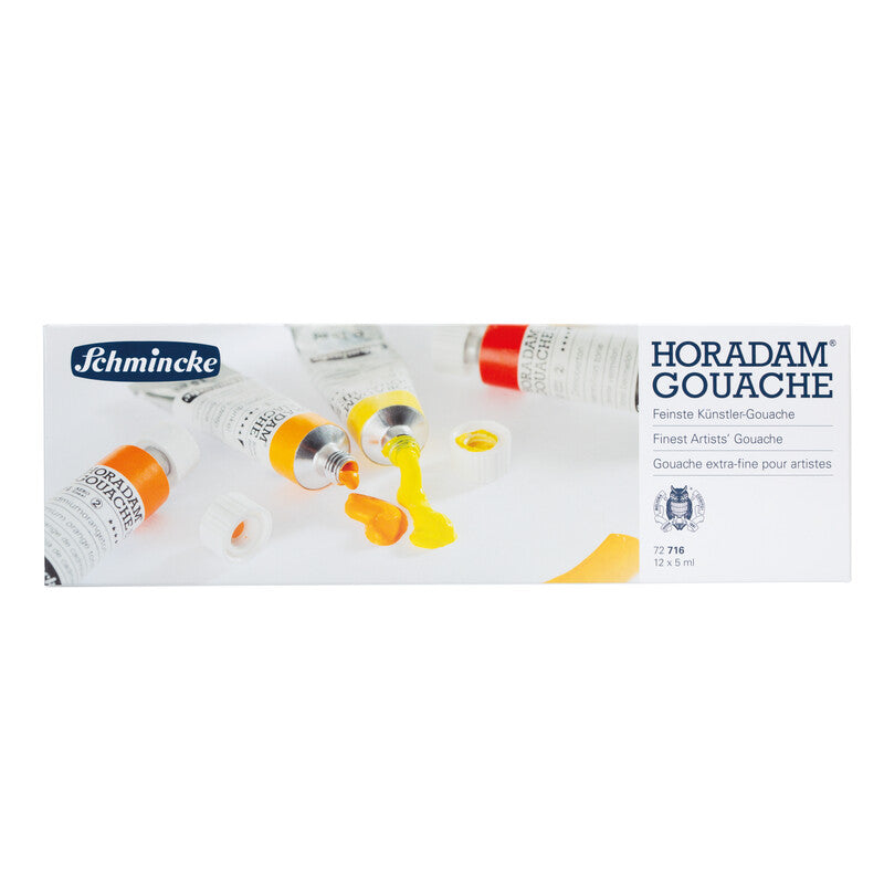 Kvašové barvy Schmincke HORADAM v kovovém setu, 12 x 5 ml