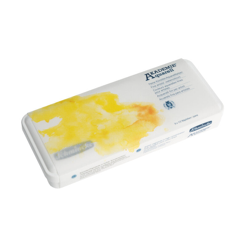 Akvarelové barvy Schmincke AKADEMIE Aquarell v plastovém boxu - 9 x 1/2 pánvičky