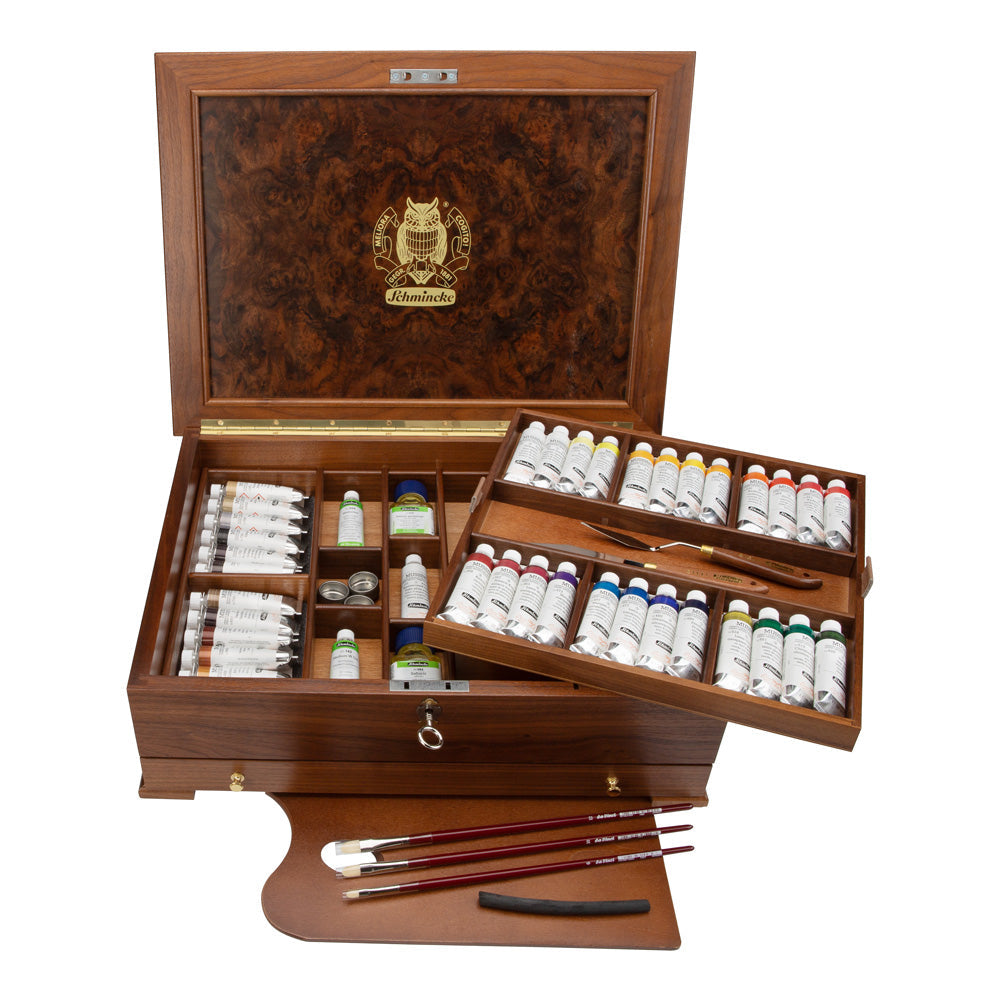 Dřevěný box Schmincke MUSSINI, 37 x 35 ml + příslušenství