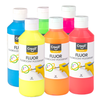 Creall sada temperových barev Fluor, 6 × 250 ml, mix barev