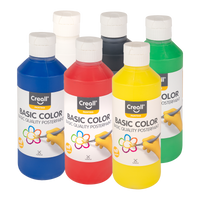 Temperové barvy Creall – sada 6 × 250 ml, mix barev