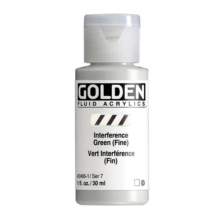 GOLDEN Fluid Interference Acrylic Paint 30 ml – 2466 zelená