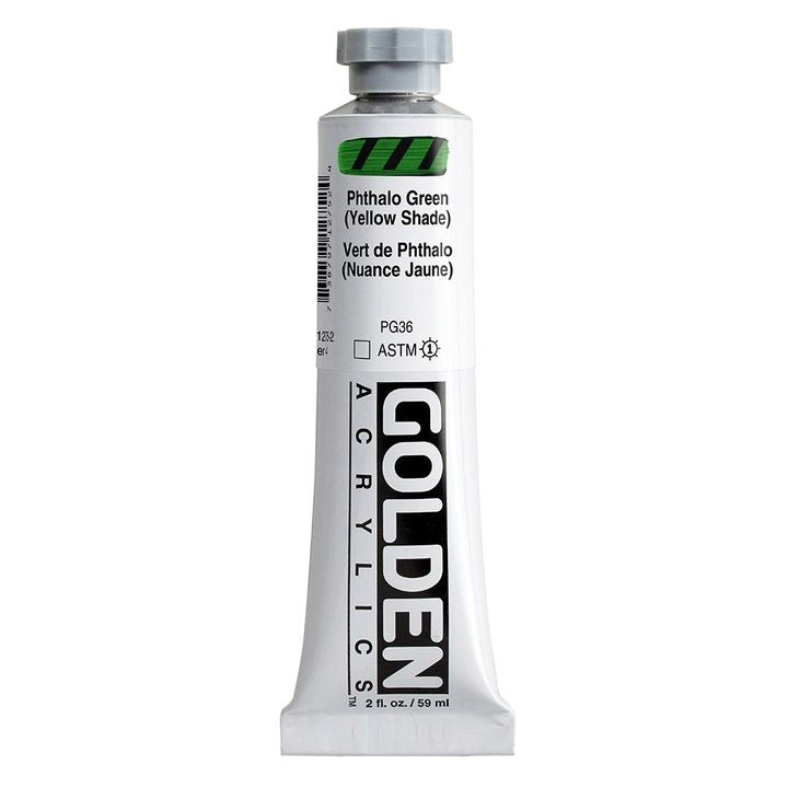 GOLDEN Heavy Body Acrylic Paint 148 ml – 1275 ftalo zelená (žlutý odstín)