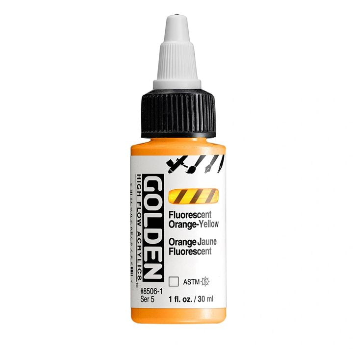 GOLDEN Fluorescenční akrylová barva s vysokým průtokem 30 ml – 8506 oranžovo-žlutá