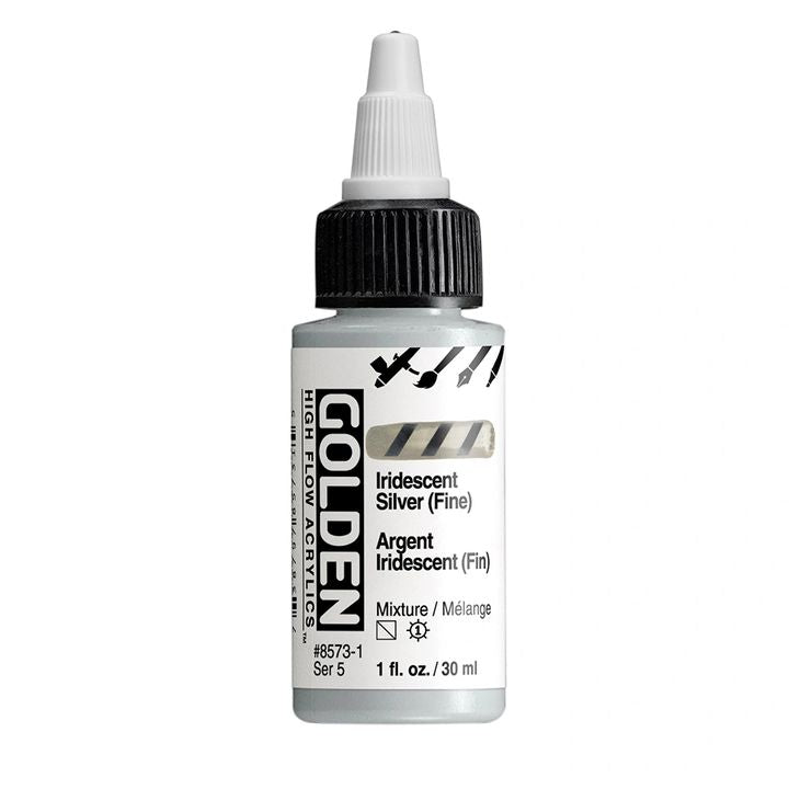 GOLDEN Iridescentní akrylová barva s vysokým průtokem 30 ml – 8573 Stříbrná pokuta