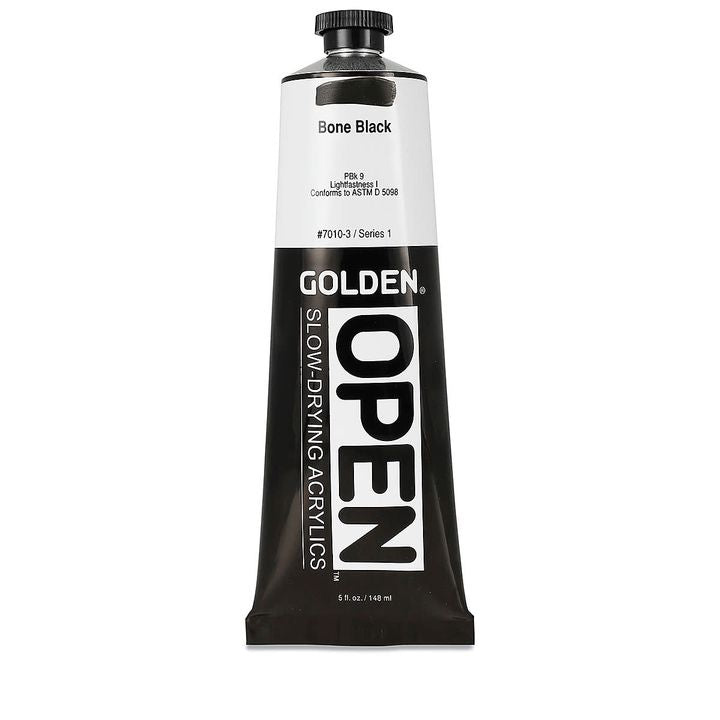 GOLDEN OPEN Pomalu schnoucí akrylová barva 148 ml – 7010 kostní černá
