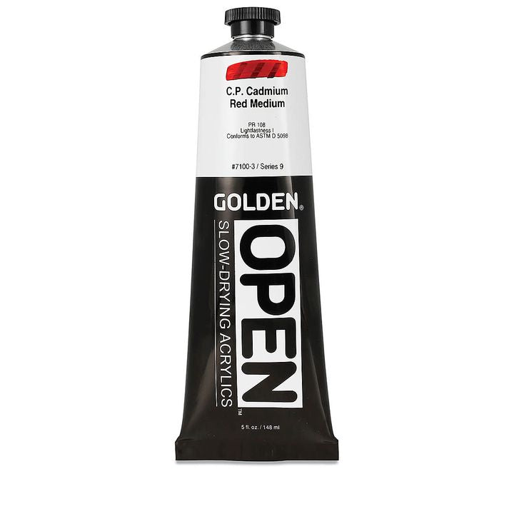 GOLDEN OPEN Pomalu schnoucí akrylová barva 148 ml – 7100 Kadmium Red Medium