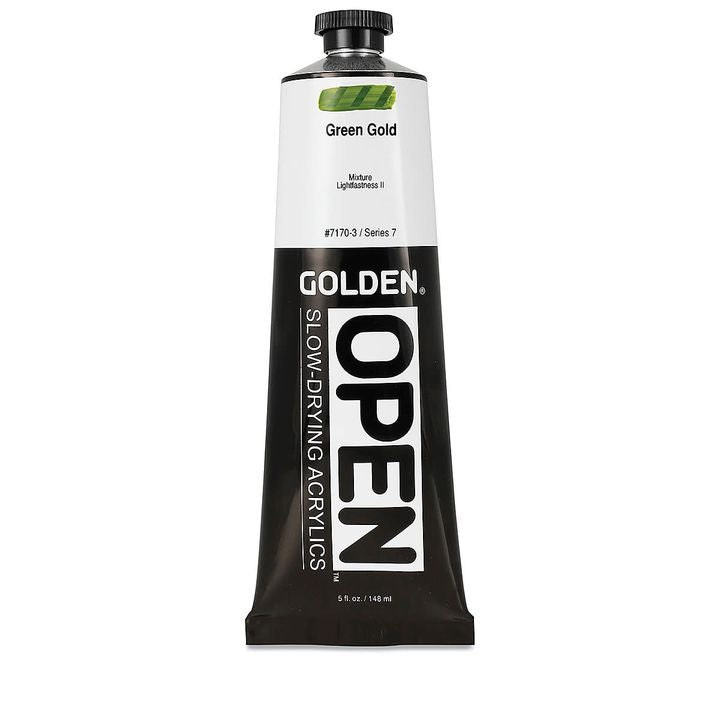 GOLDEN OPEN Pomalu schnoucí akrylová barva 148 ml – 7170 Zelená zlatá