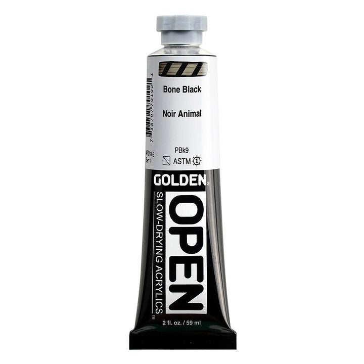 GOLDEN OPEN Pomalu schnoucí akrylová barva 59 ml – 7010 kostní černá