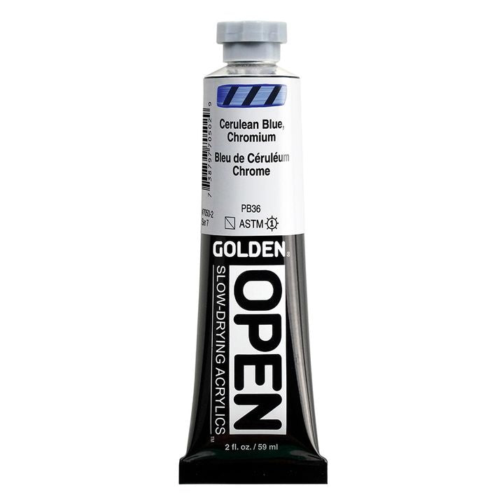 GOLDEN OPEN Pomalu schnoucí akrylová barva 59 ml – 7050 Cerulean Blue Chrome