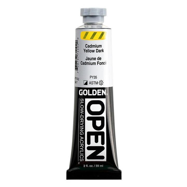 GOLDEN OPEN Pomalu schnoucí akrylová barva 59 ml – 7110 Kadmium žlutá Tmavá