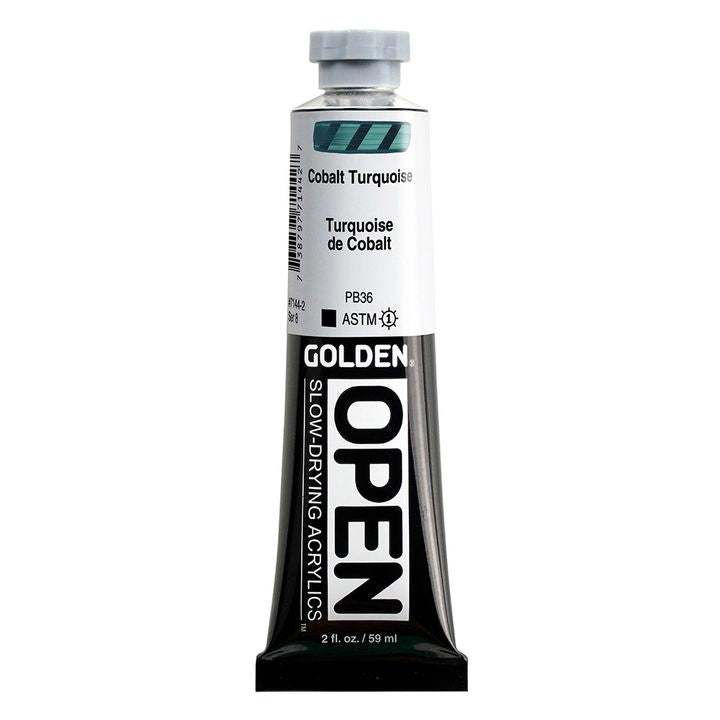 GOLDEN OPEN Pomalu schnoucí akrylová barva 59 ml – 7144 Cobalt Tyrkys