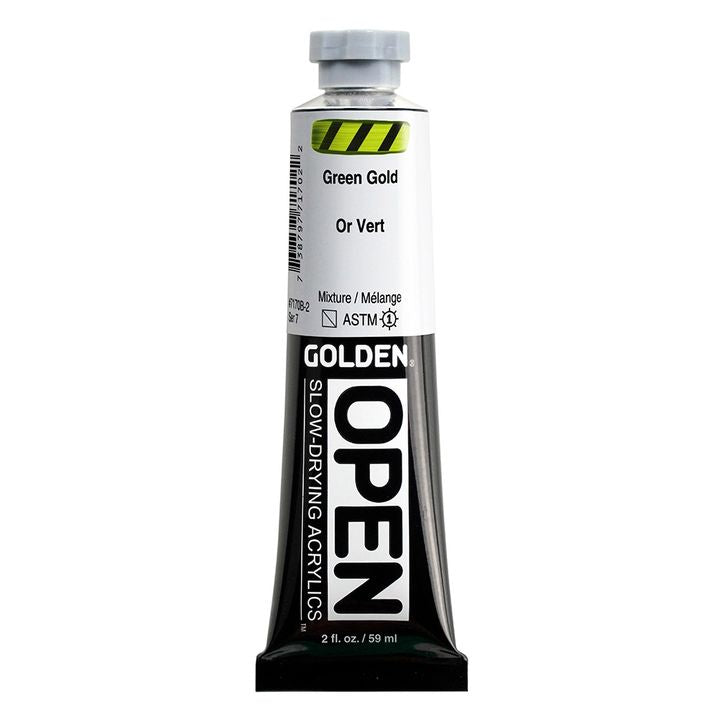 GOLDEN OPEN Pomalu schnoucí akrylová barva 59 ml – 7170 Zelená zlatá