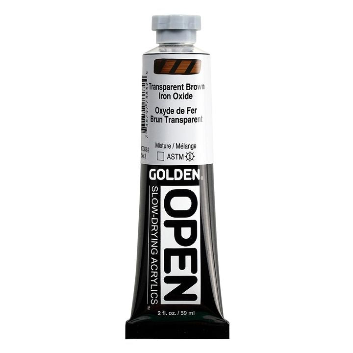 GOLDEN OPEN Pomalu schnoucí akrylová barva 59 ml – 7383 Transparentní hnědý oxid železitý