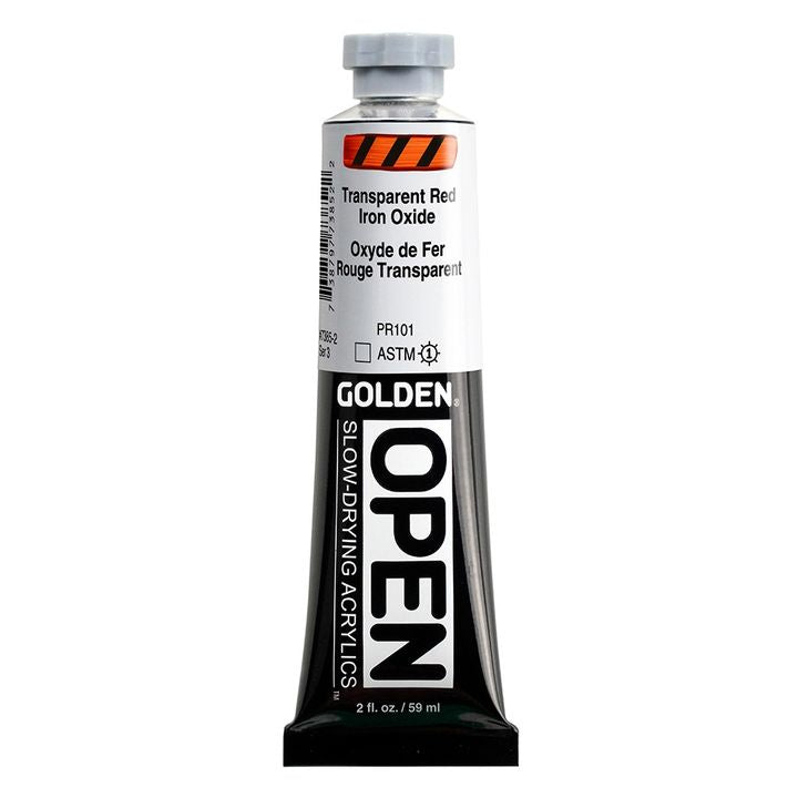GOLDEN OPEN Pomalu schnoucí akrylová barva 59 ml – 7385 Transparentní červený oxid železitý
