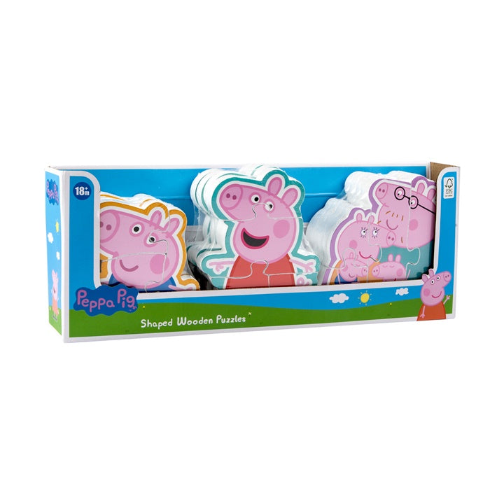 Sada dřevěných puzzle pro děti PEPPA PIG 3 ks
