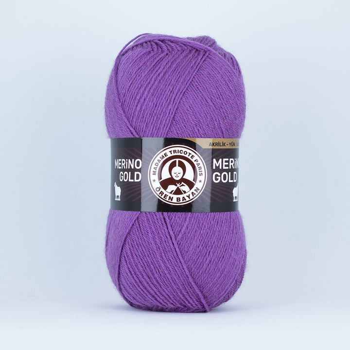 Pletací příze Madame Tricote Paris Merino Gold 100 g – fialová