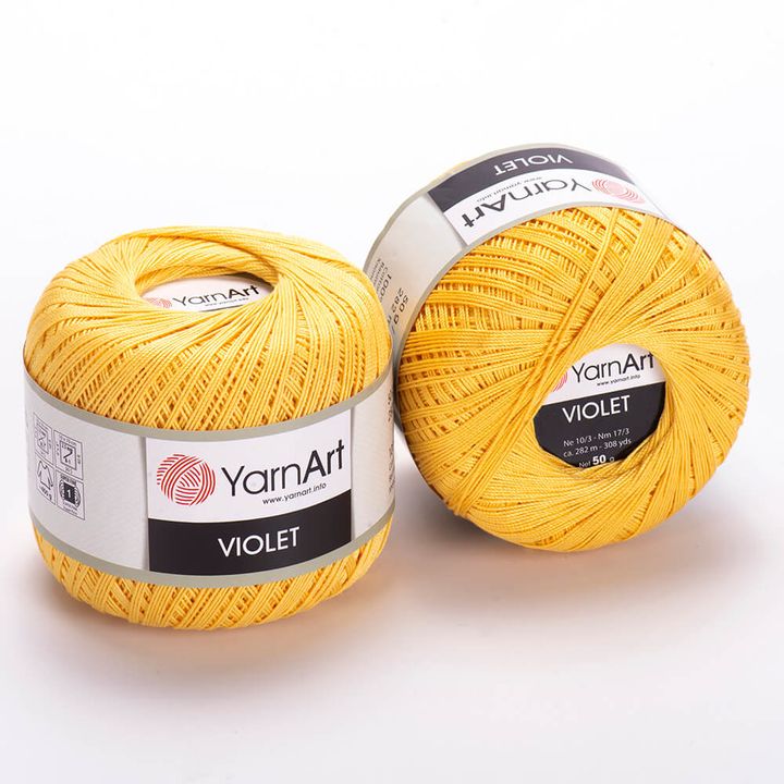 Bavlněná příze YarnArt Violet 50 g – 4653 žlutá