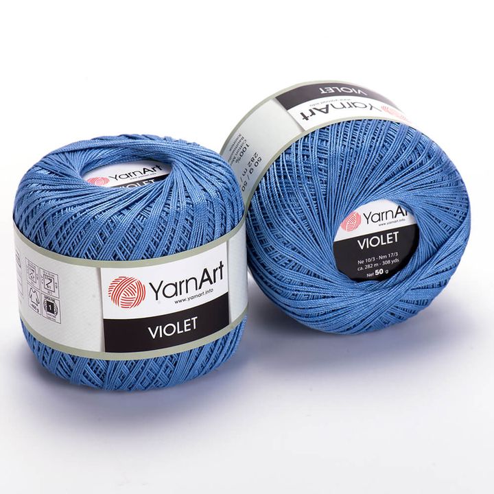 Bavlněná příze YarnArt Violet 50 g – 5351 modrá