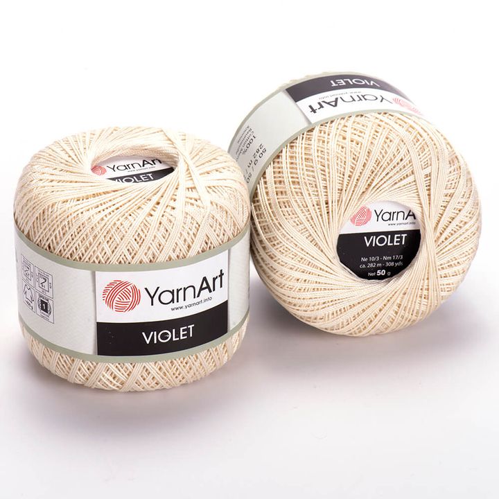 Bavlněná příze YarnArt Violet 50 g – 6282 krém