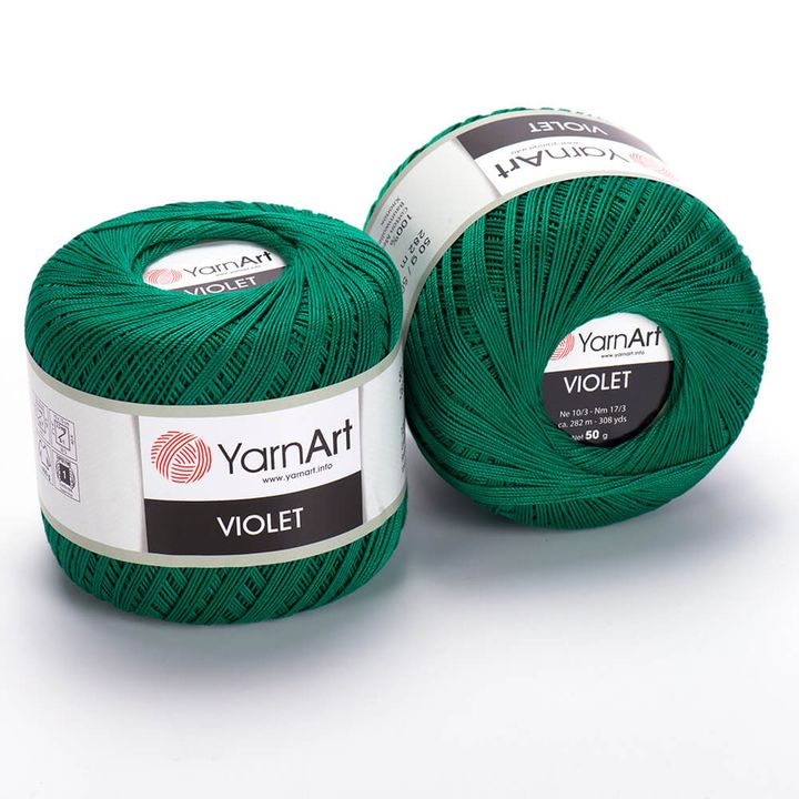 Bavlněná příze YarnArt Violet 50 g – 6334 zelená
