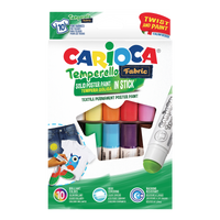 Carioca temperové barvy na textil v tyčince – sada 10 ks