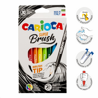 Carioca Brush fixy se štětcovým hrotem, 10 ks, mix barev