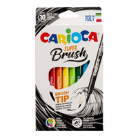 Carioca Brush fixy se štětcovým hrotem, 10 ks, mix barev